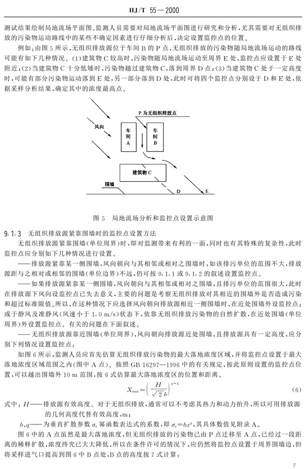 HJ-T55-2000大氣污染物無組織排放監測技術導則(圖9)